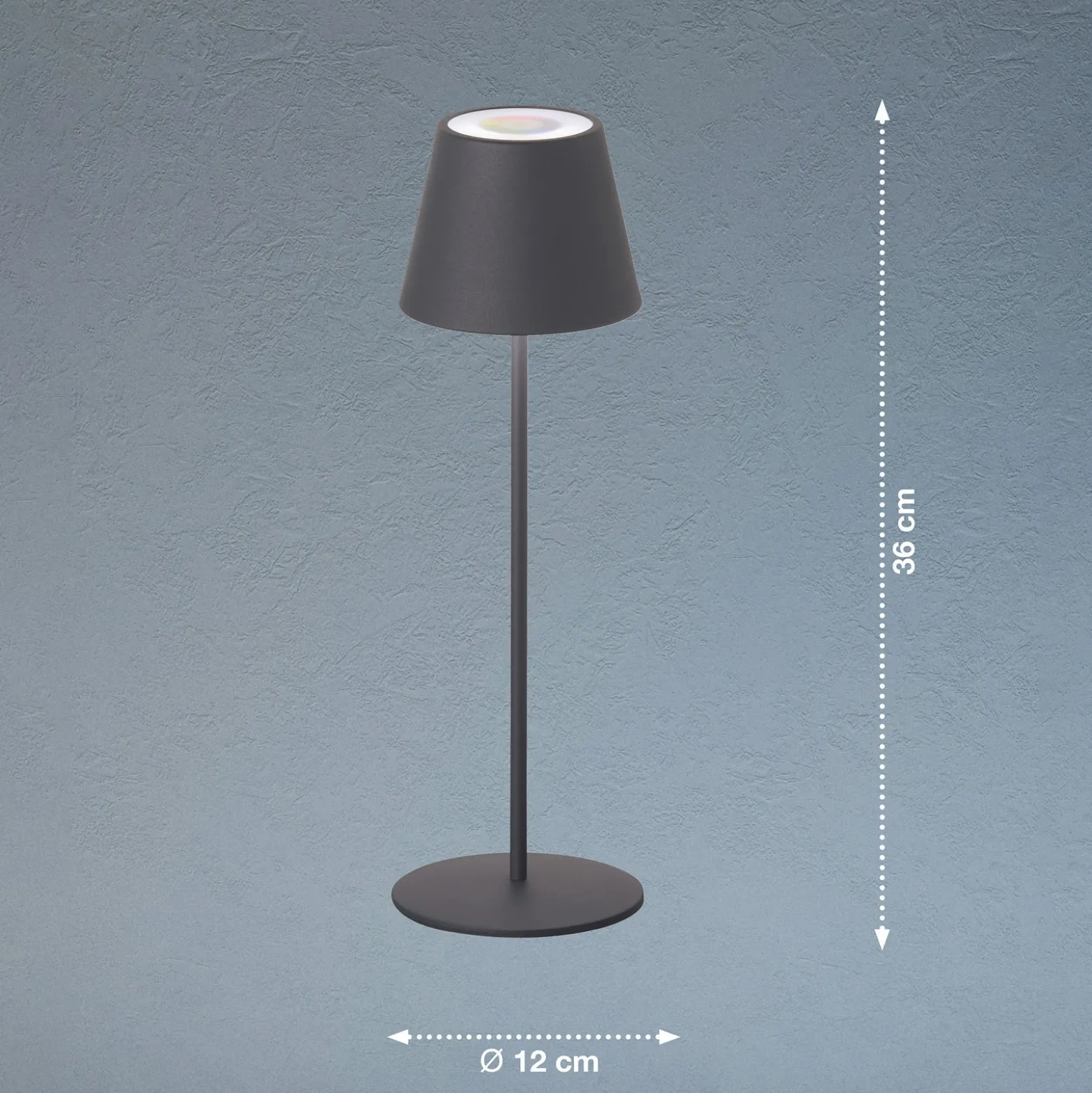 De mesa LED Cosenza batería RGBW gris arena