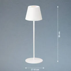 De mesa LED Cosenza batería RGBW blanco arena