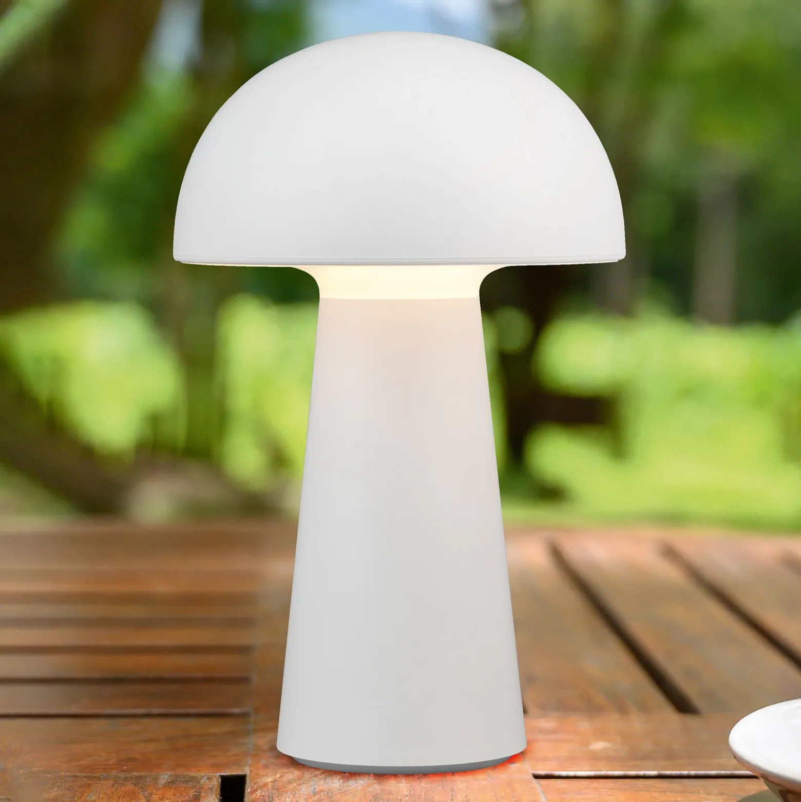 De mesa LED Lennon IP44, batería, touchdim, blanco