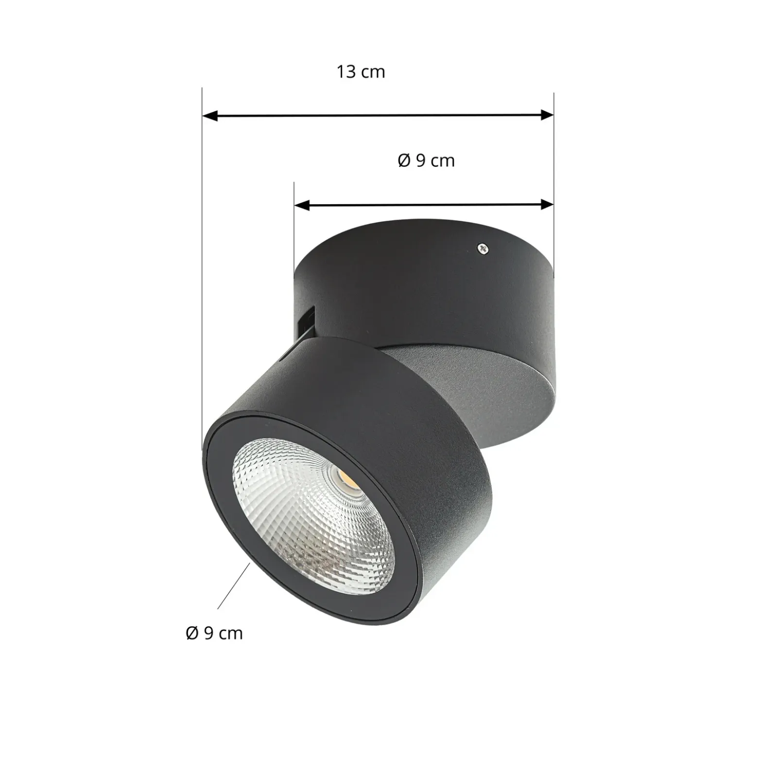 Downlight LED Lindby Nolivar, negro, Ø 9 cm, IP54