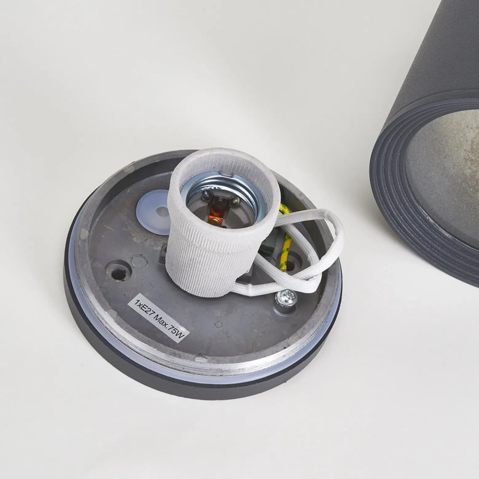 Downlight Lucande Minna, antracita, 14 cm, IP54, E27