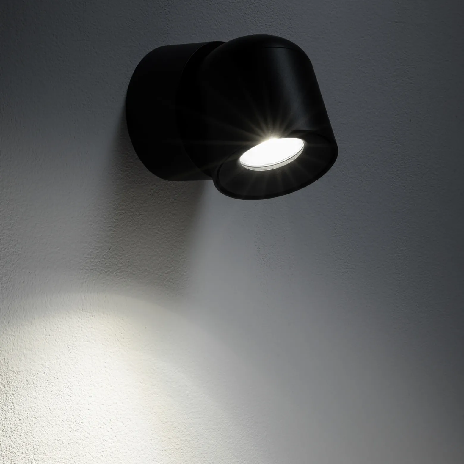 Downlight Oscar, negro, aluminio, altura 13,5 cm, GU10