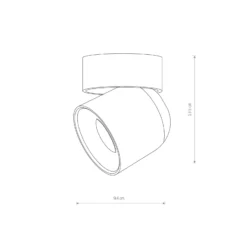Downlight Oscar, negro, aluminio, altura 13,5 cm, GU10