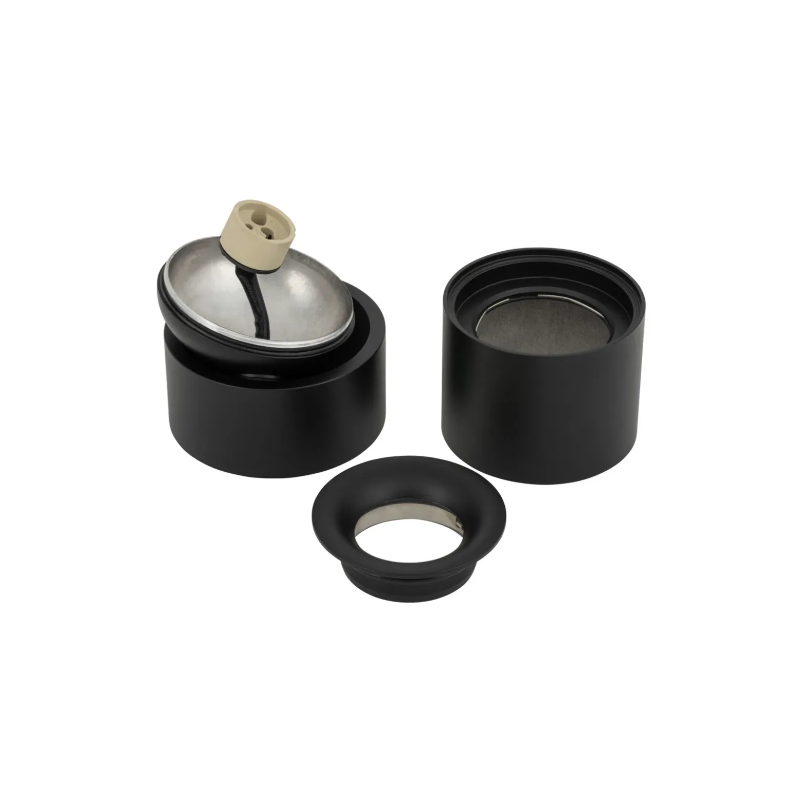 Downlight Oscar, negro, aluminio, altura 13,5 cm, GU10