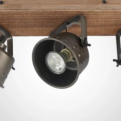 Downlight Rubinjo de Lindby, 62 cm, 4 luces, madera, GU10