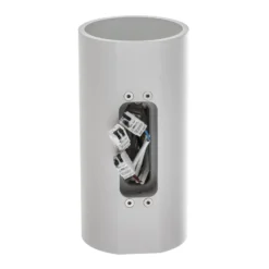 Egger DLS Tubo aplique de exterior, blanco, Ø 9 cm, aluminio, arriba/abajo