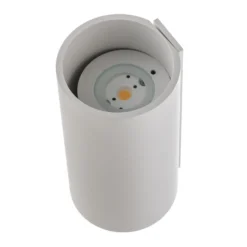 Egger DLS Tubo aplique de exterior, blanco, Ø 9 cm, aluminio, arriba/abajo