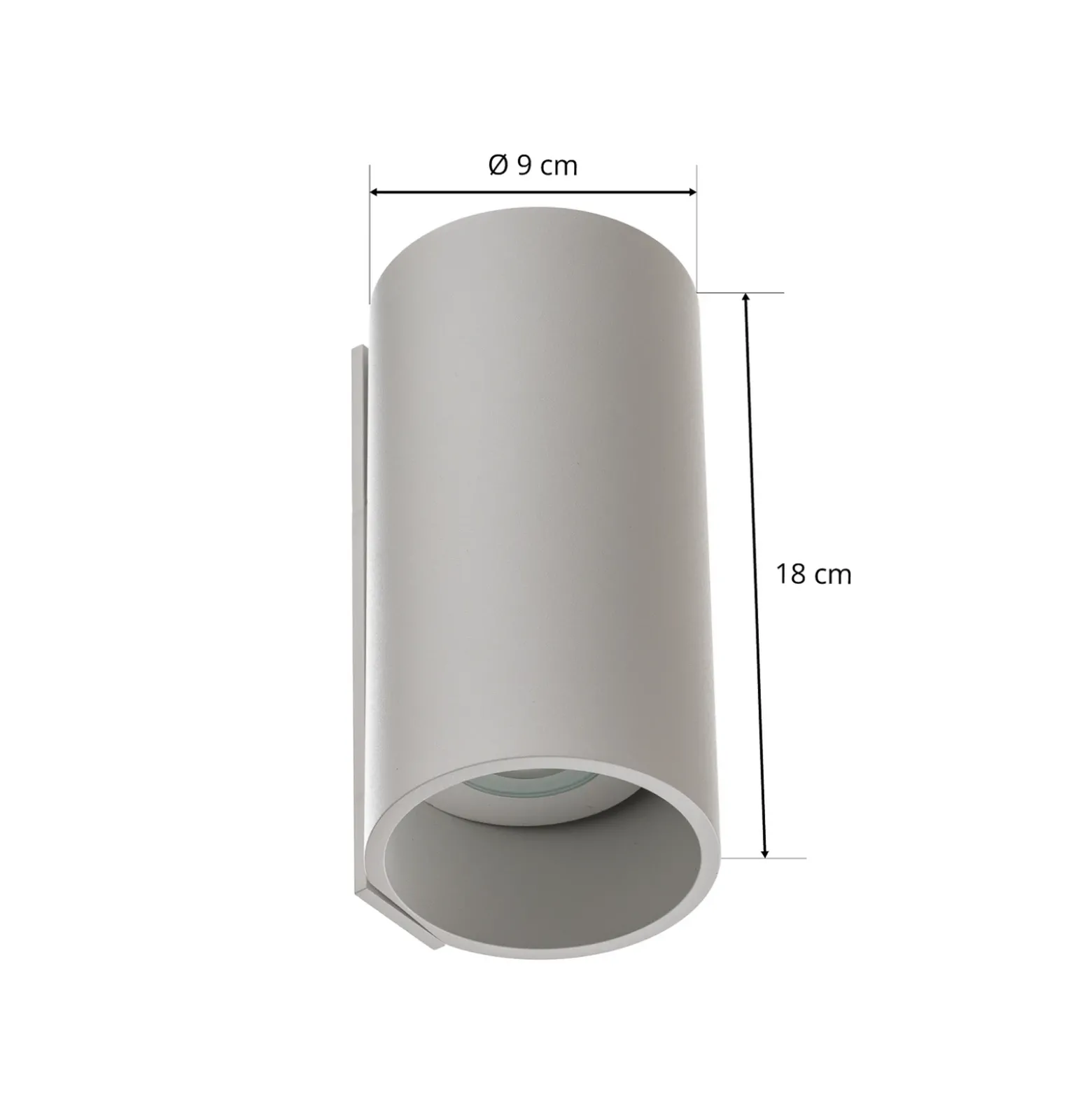 Egger DLS Tubo aplique de exterior, blanco, Ø 9 cm, aluminio, arriba/abajo