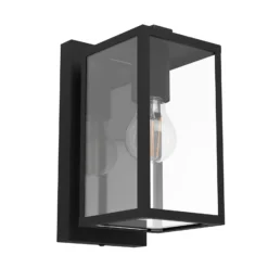 EGLO Budrone aplique exterior, negro/transparente