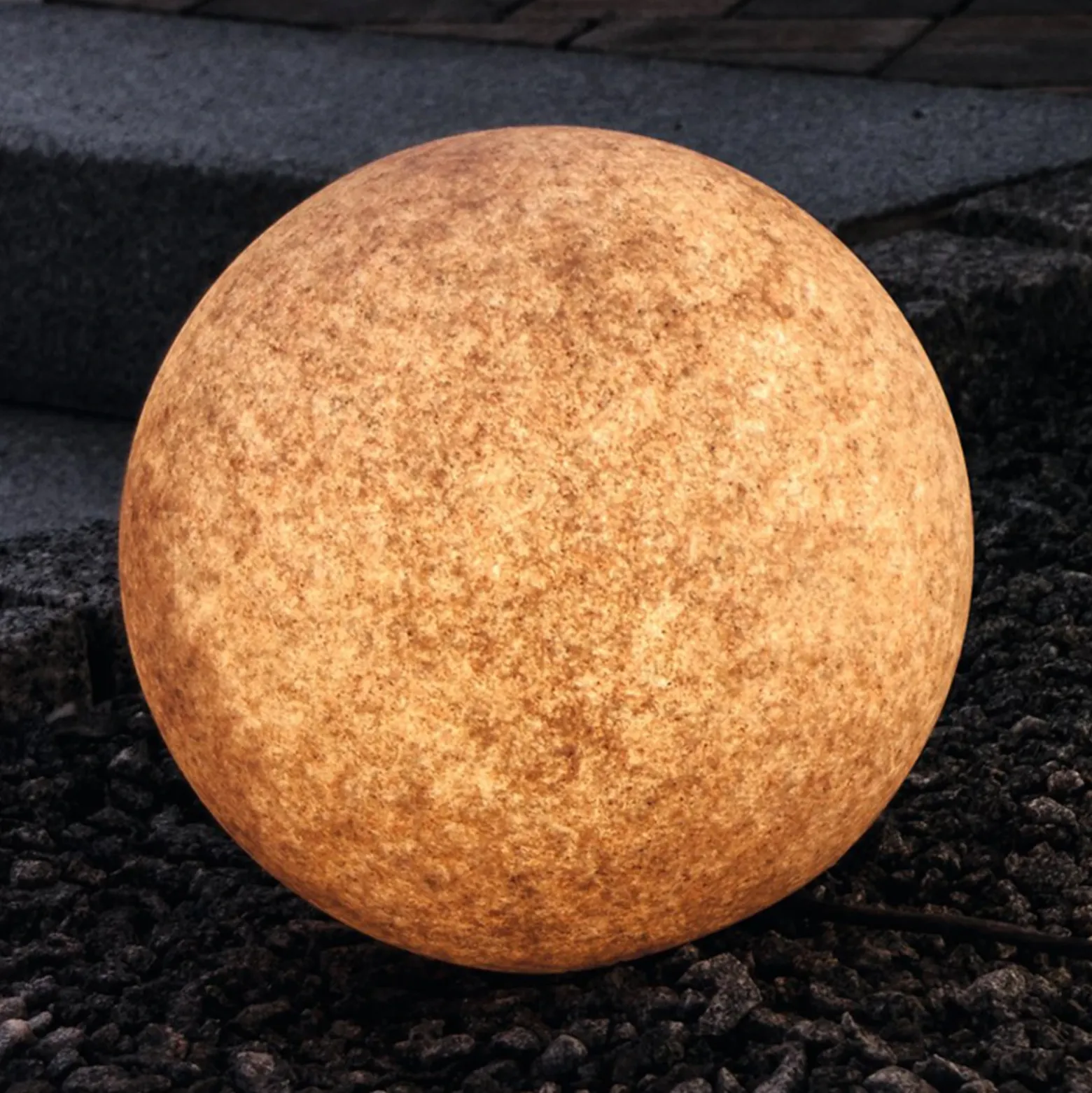 Esfera decor. luminosa Mundan, 30 cm, terracota