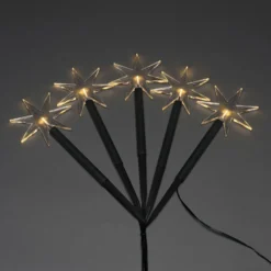 Estrella LED de decoración para exteriores, 5 luces, con pincho de suelo
