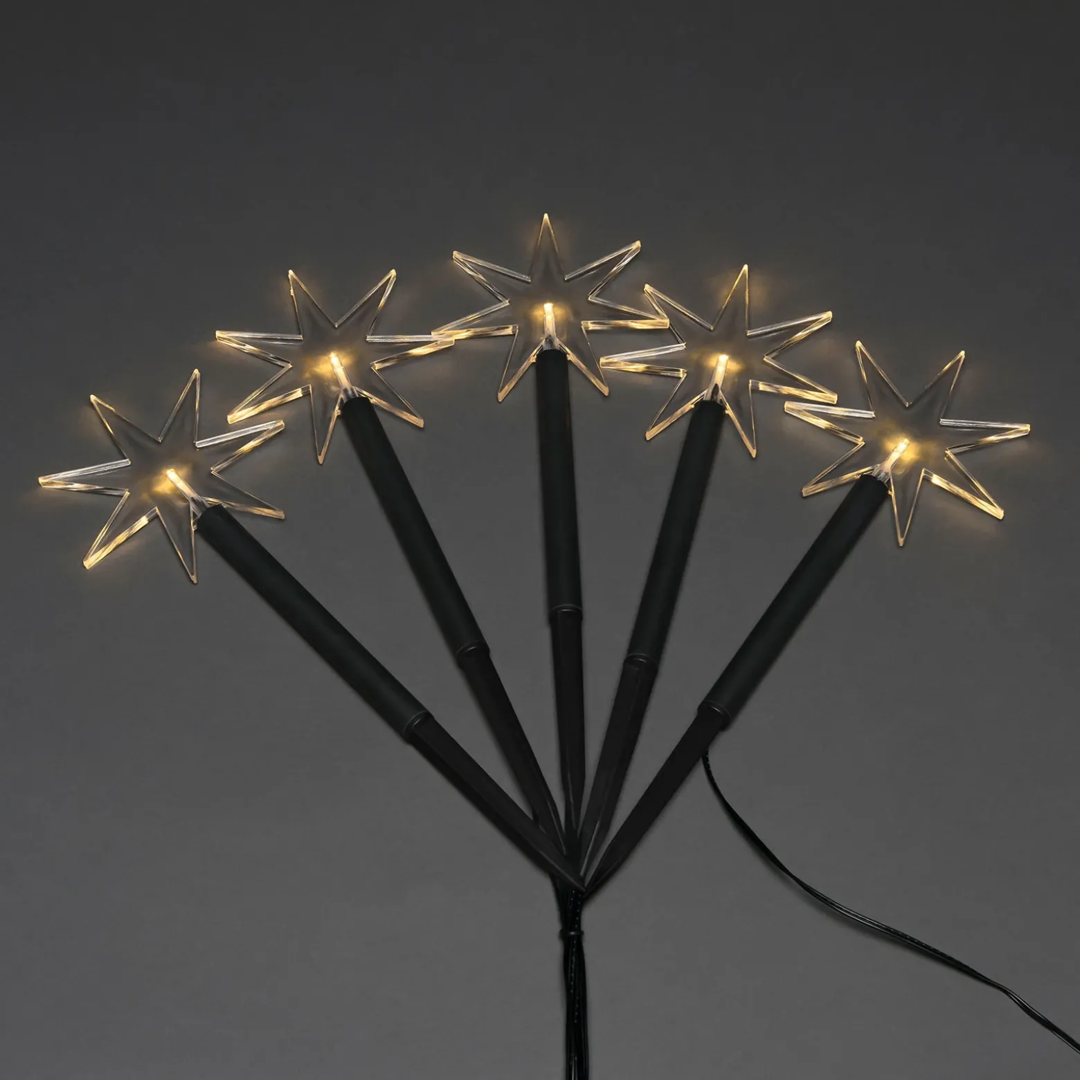 Estrella LED de decoración para exteriores, 5 luces, con pincho de suelo