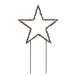 Estrella metálica LED, negra con clavijas para el suelo