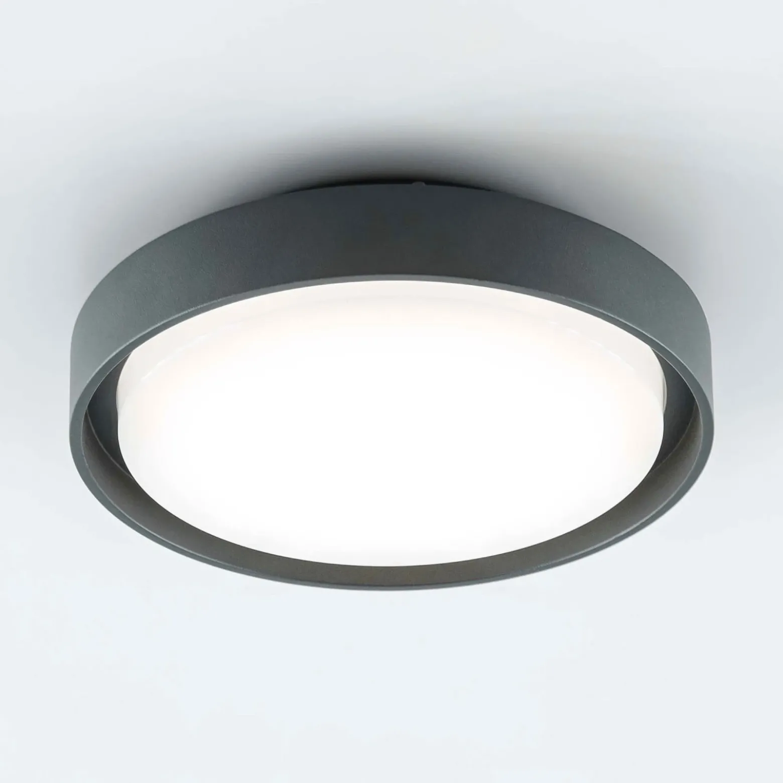 EVN Lámpara LED de techo para exterior Tectum, antracita, Ø 25 cm