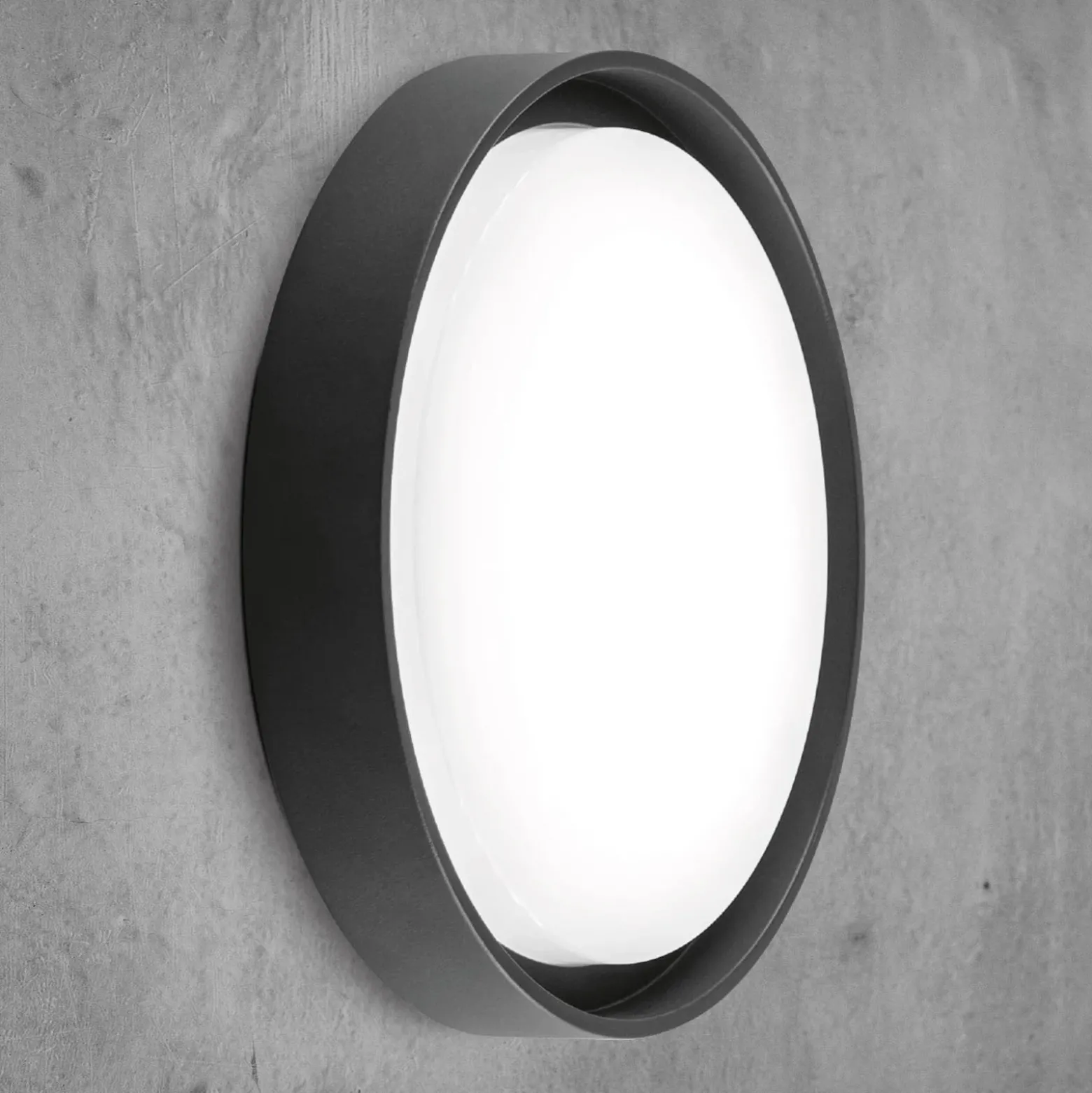 EVN Lámpara LED de techo para exterior Tectum, antracita, Ø 25 cm