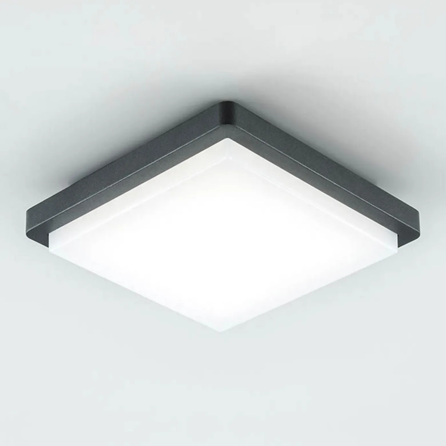 EVN Lámpara LED de techo para exterior Tectum, 23x23 cm, antracita, 150°