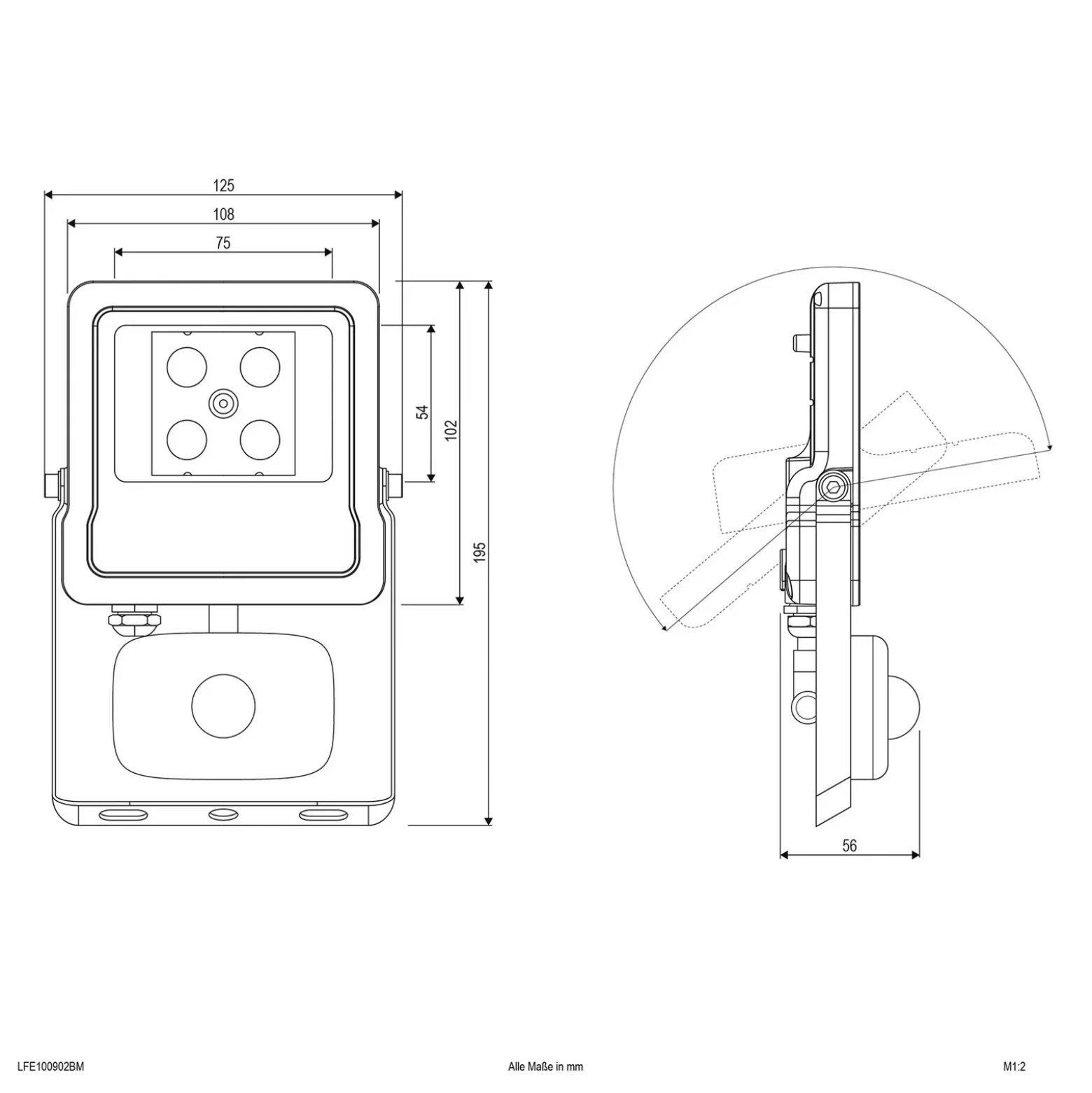 EVN Panthera foco exterior sensor IP44 10W 3.000K