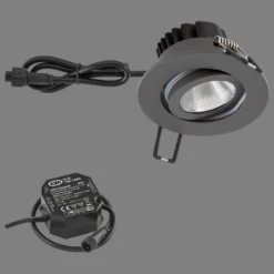 EVN PC65 lámpara empotrable de exterior redonda, 3000K antracita