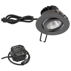 EVN PC65 lámpara empotrable de exterior redonda, 3000K antracita