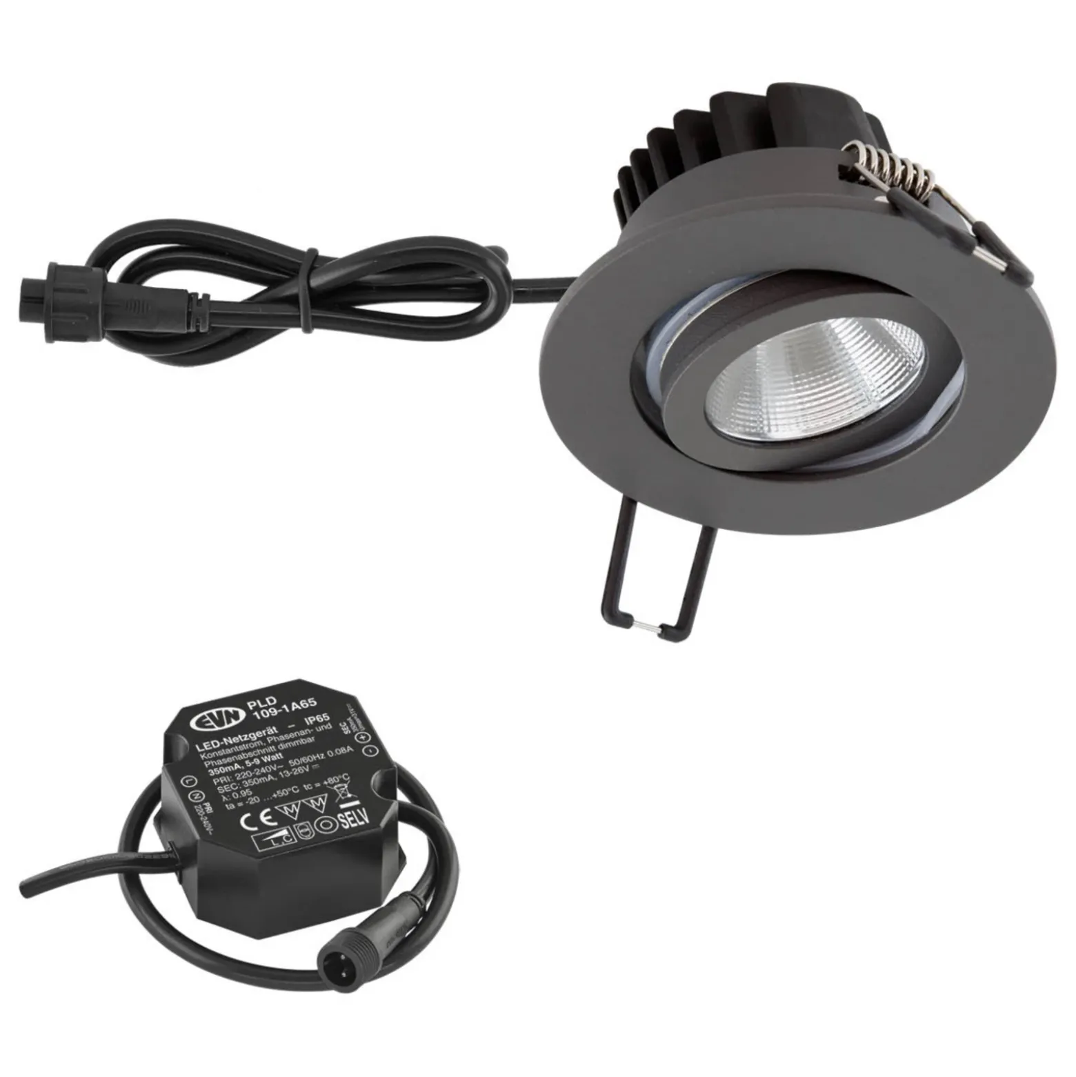 EVN PC65 lámpara empotrable de exterior redonda, 3000K antracita