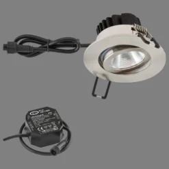 EVN PC65 Lámpara empotrable para exteriores, redonda, 3000 K, acero inoxidable