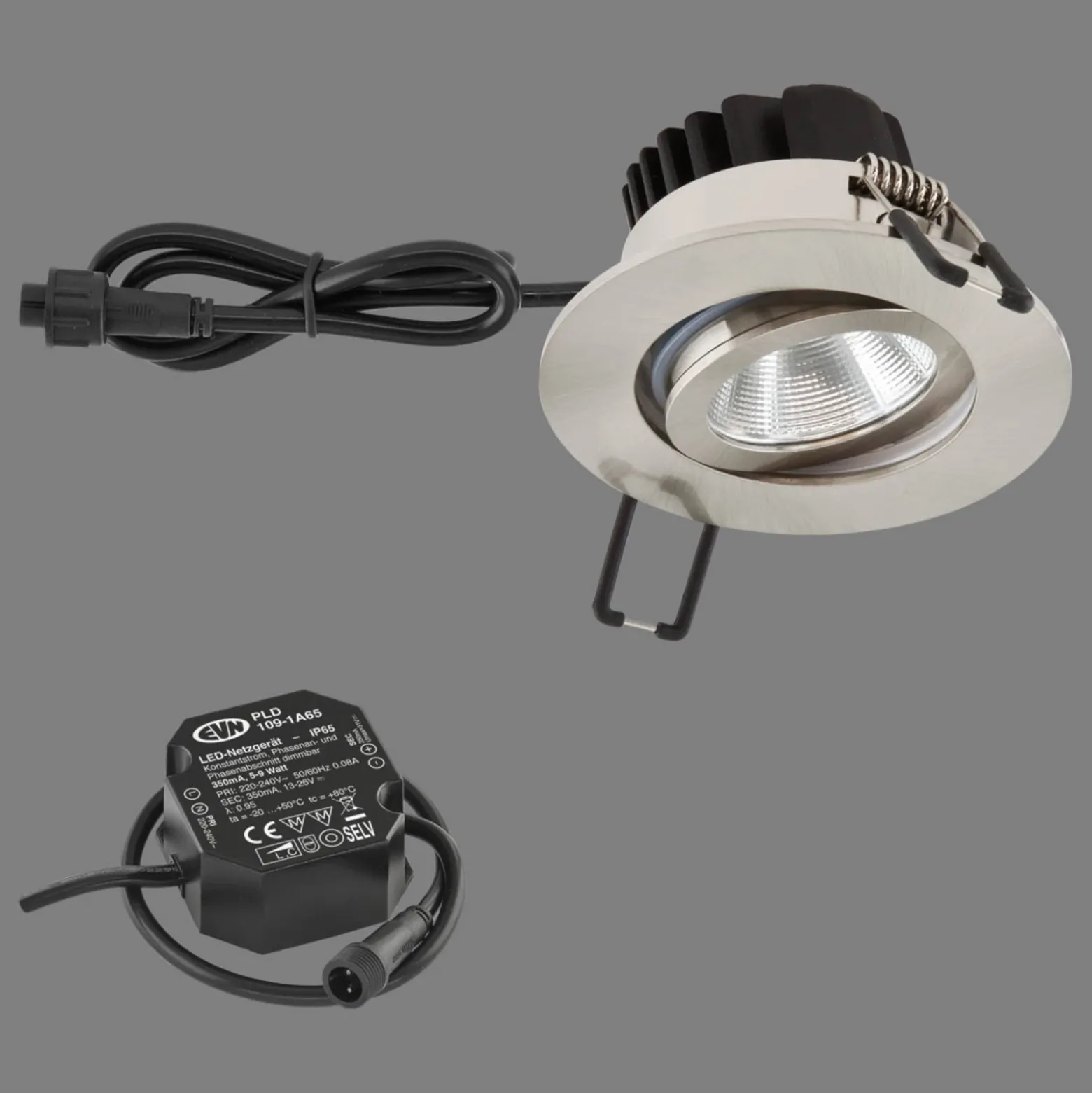 EVN PC65 Lámpara empotrable para exteriores, redonda, 3000 K, acero inoxidable