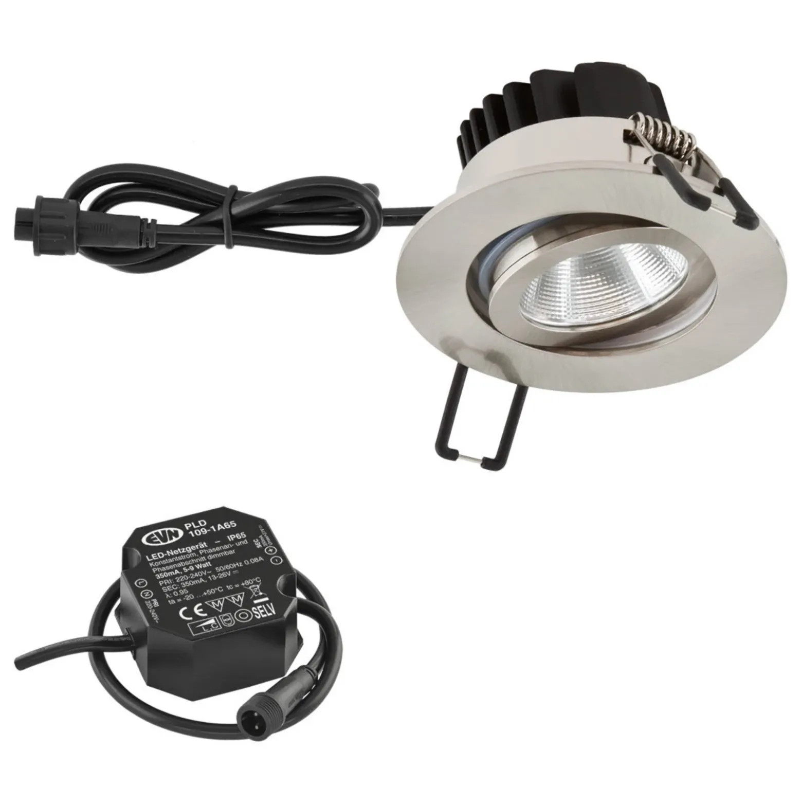 EVN PC65 Lámpara empotrable para exteriores, redonda, 3000 K, acero inoxidable