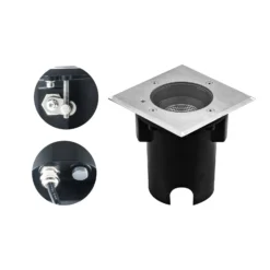 EVN Pentola lámpara empotrable acero inoxidable 13,5x13,5 3.000K