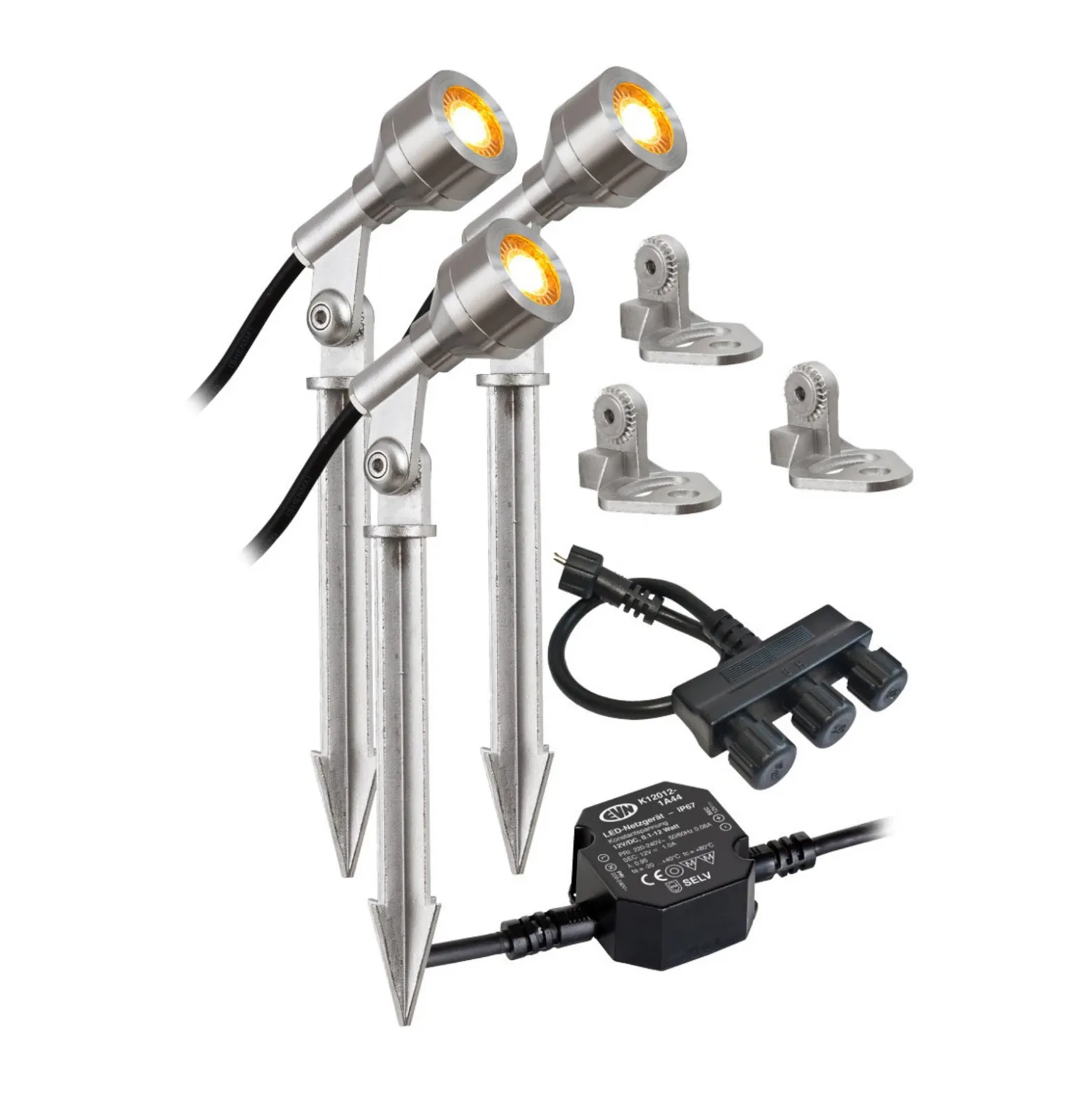 EVN P68123502-3 foco de exterior LED, 3 ud, 3.000K
