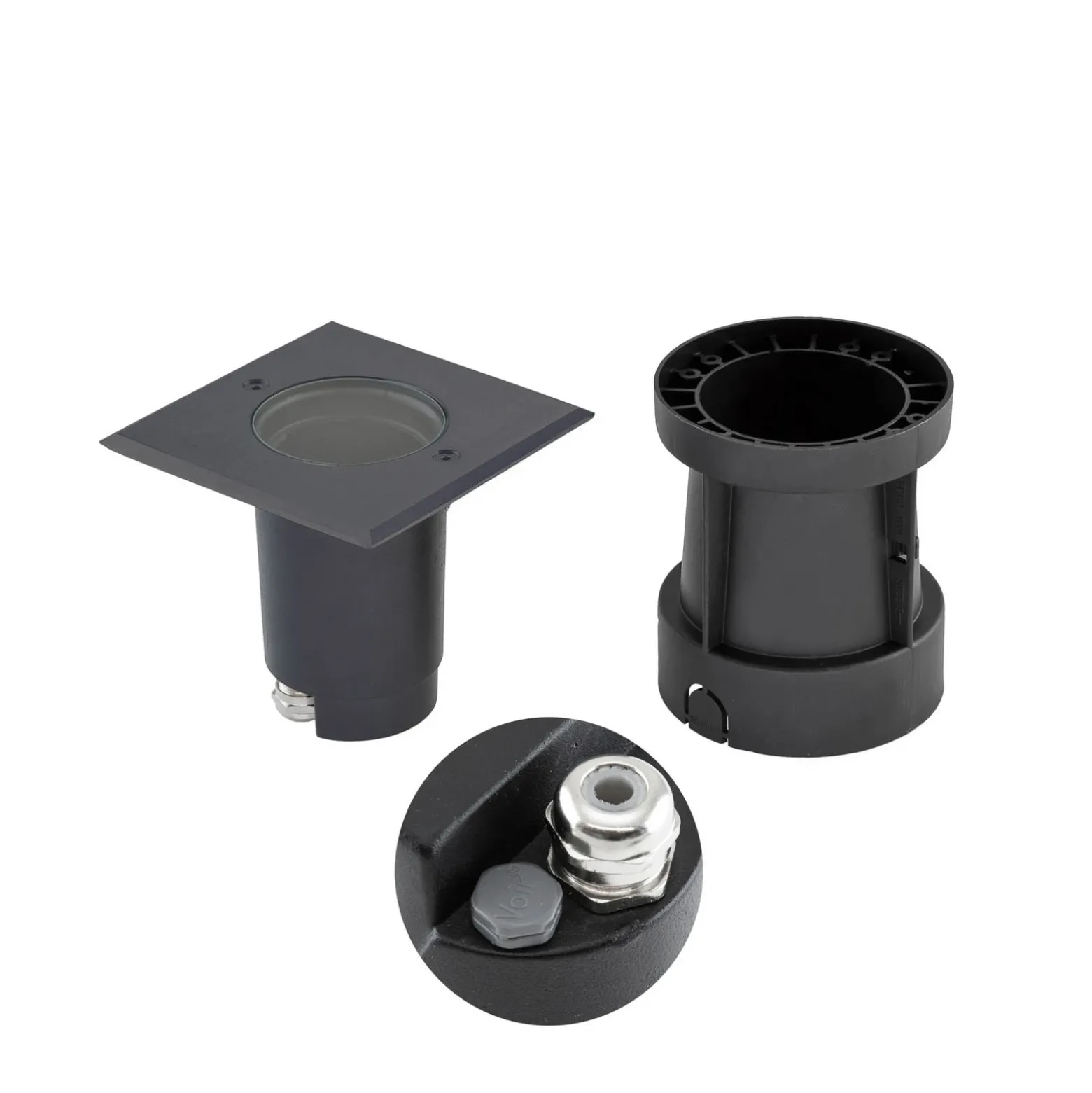 EVN Talpa lámpara de suelo empotrable GU10 acero inoxidable angular