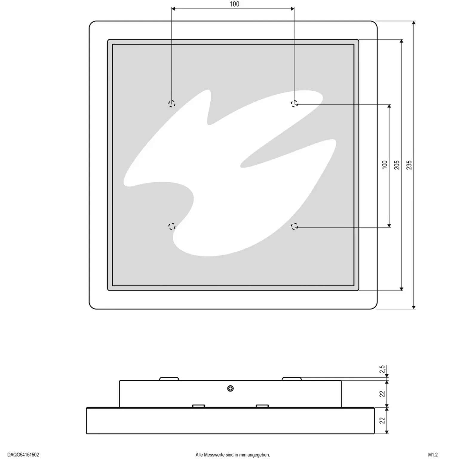 EVN Tectum plafón LED para exterior angular vidrio
