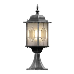 Excelente farola Milano en negro y plata