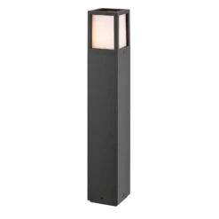 Facado II bolardo luminoso, altura 65 cm, angular, gris oscuro/opal