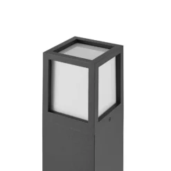 Facado II bolardo luminoso, altura 65 cm, angular, gris oscuro/opal