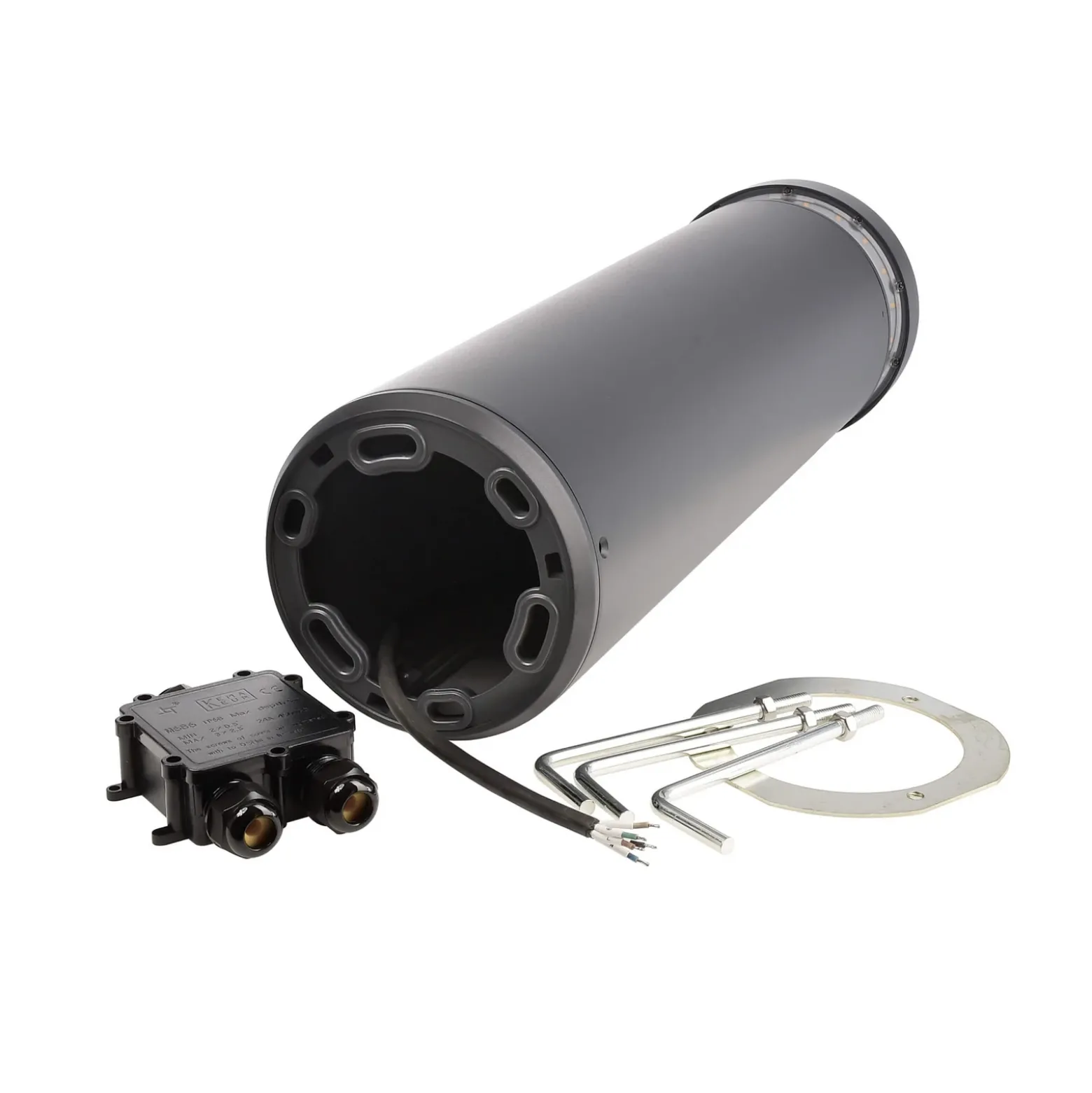 Faro bolardo luminoso LED, altura 100 cm, gris oscuro, DALI, 3.000 K