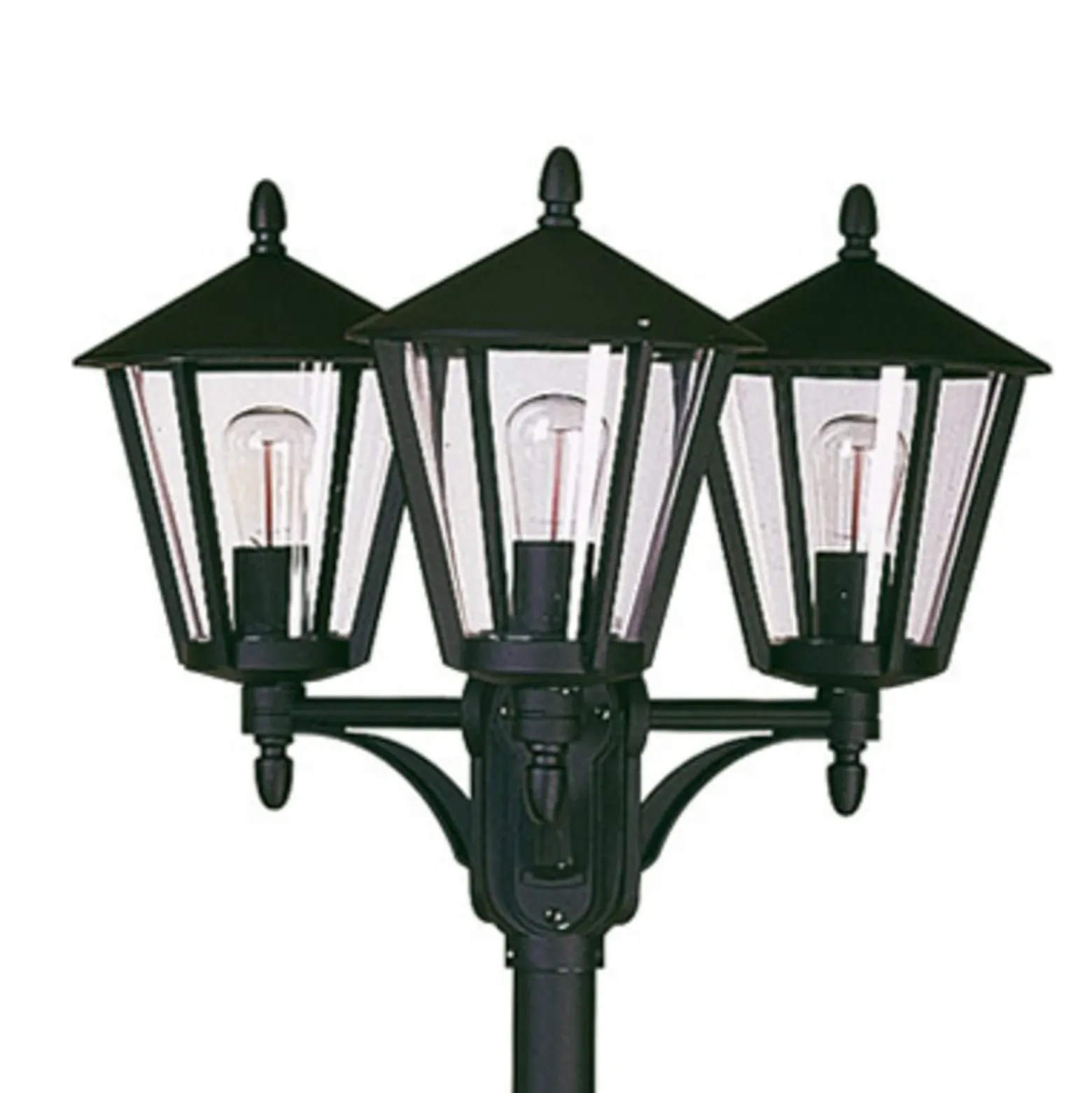 Farola de 3 luces 680 de casa de campo, negro