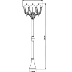 Farola de 3 luces 680 de casa de campo, blanco