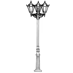 Farola estilo casa de campo 756 W, 3 luces