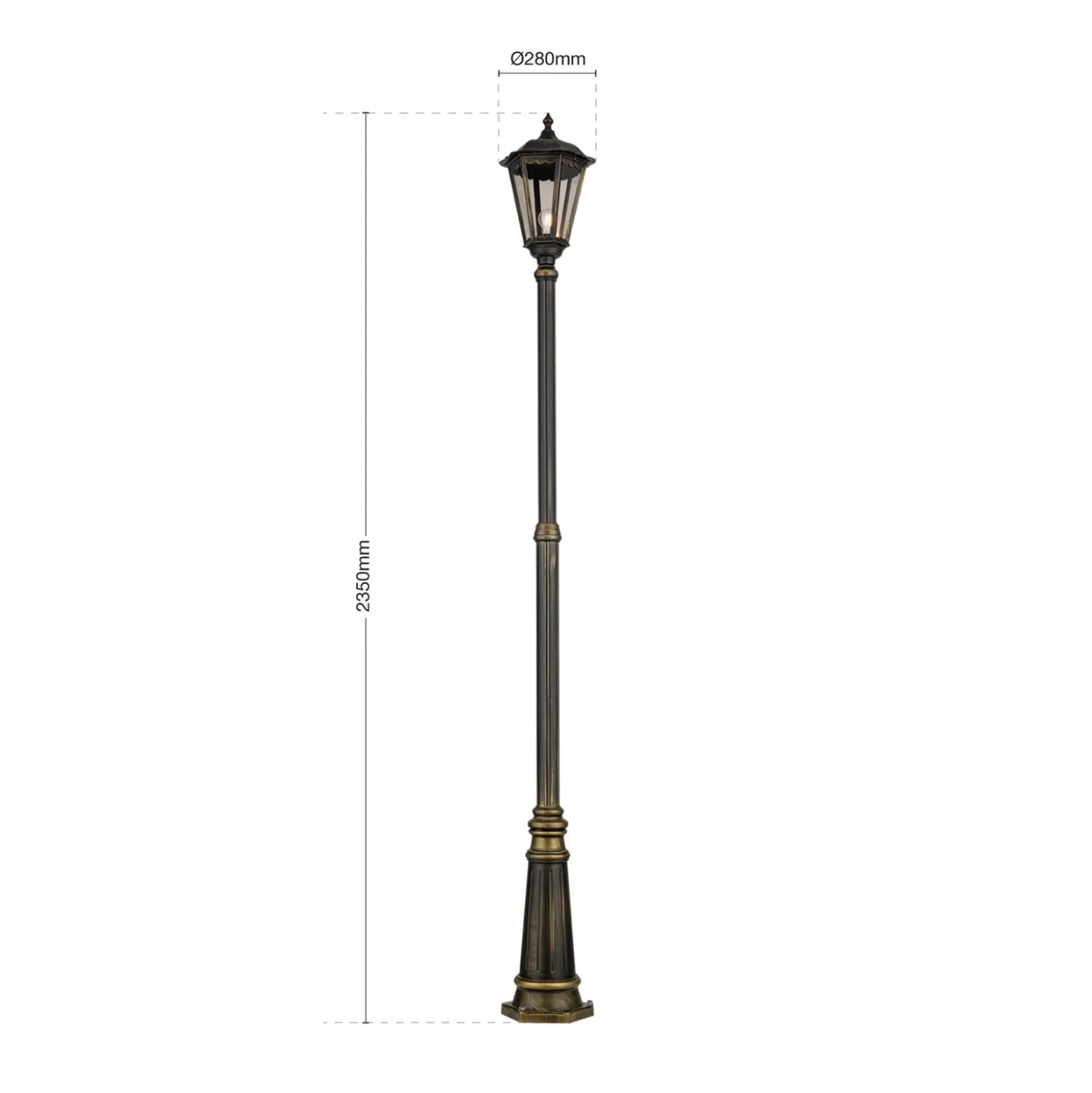 Farola Fabio de 1 brazo, 249 cm