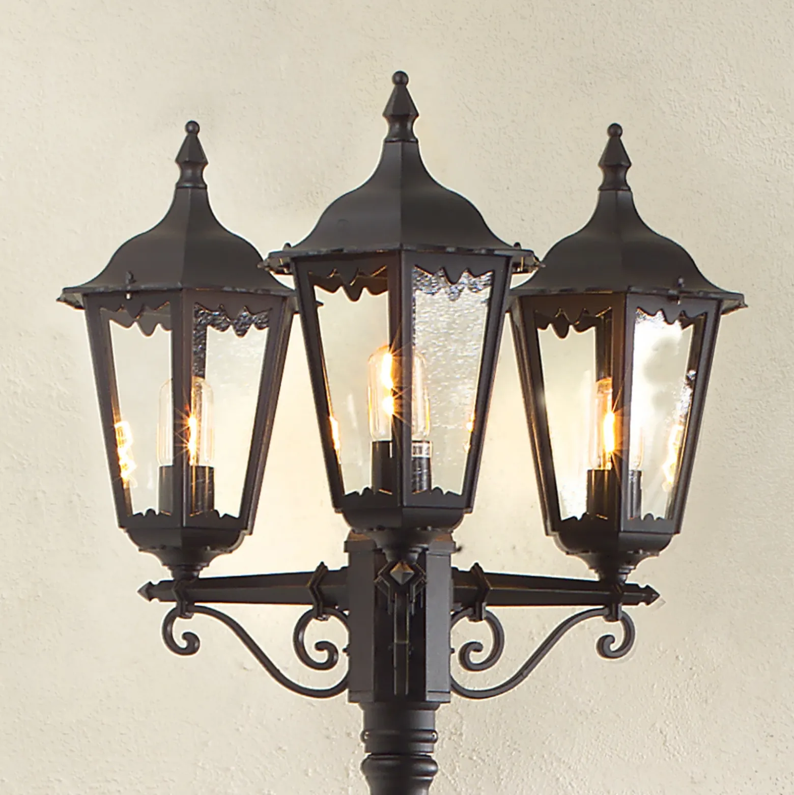 Farola Firenze, 3 luces, negro