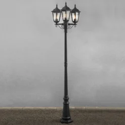Farola Firenze, 3 luces, negro