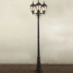 Farola Firenze, 3 luces, negro