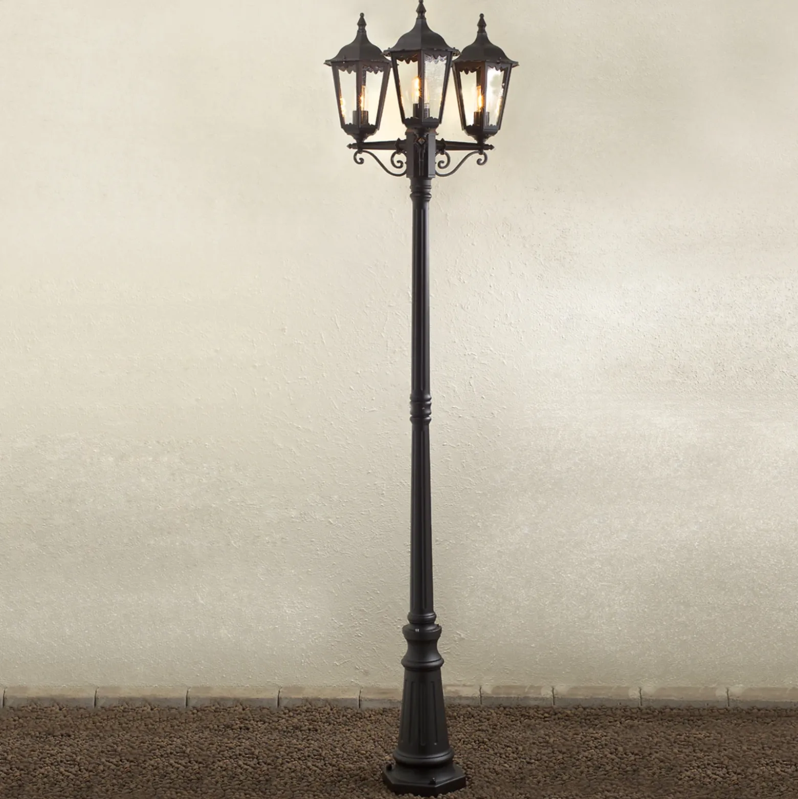 Farola Firenze, 3 luces, negro