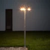 Farola Lindby Damion, 200 cm, 3 luces, E27, IP44