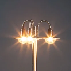 Farola Lindby Damion, 200 cm, 3 luces, E27, IP44