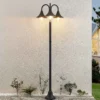 Farola Lindby Edric, altura 215 cm, antracita, aluminio