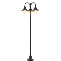 Farola Lindby Edric, altura 215 cm, antracita, aluminio