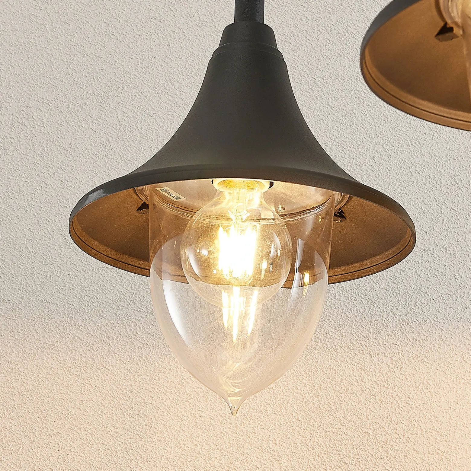 Farola Lindby Edric, altura 215 cm, antracita, aluminio
