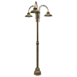 Farola Luca latón cobre antiguo brazo x2 3 luces