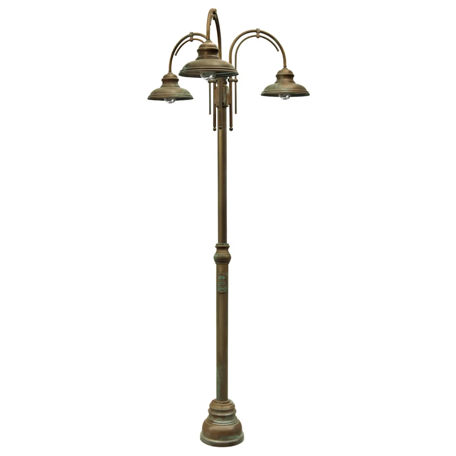 Farola Luca latón cobre antiguo brazo x2 3 luces
